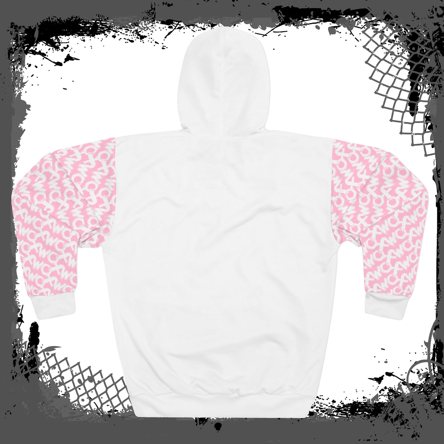 WHT/PNK Unisex Pullover Hoodie
