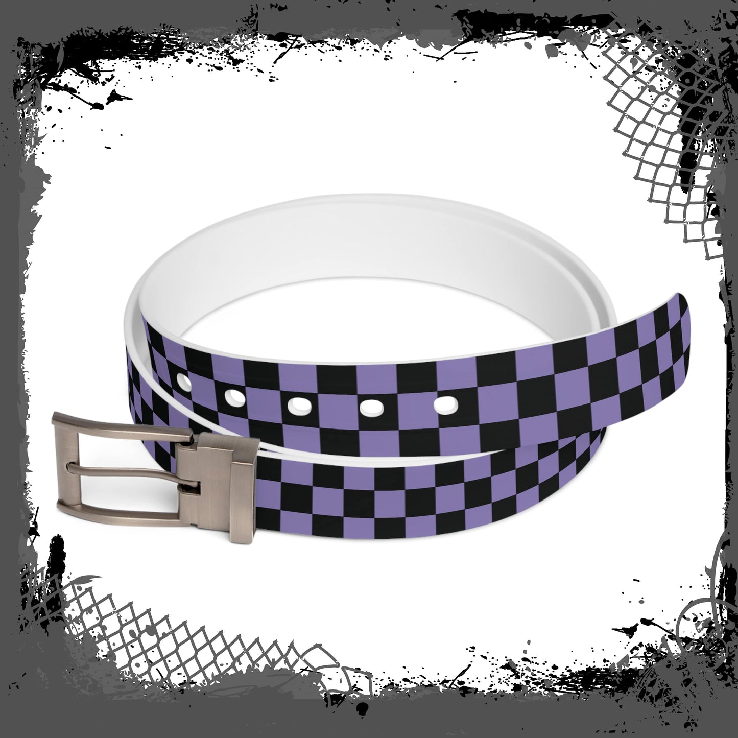 BLK/LAV Checkered Belt