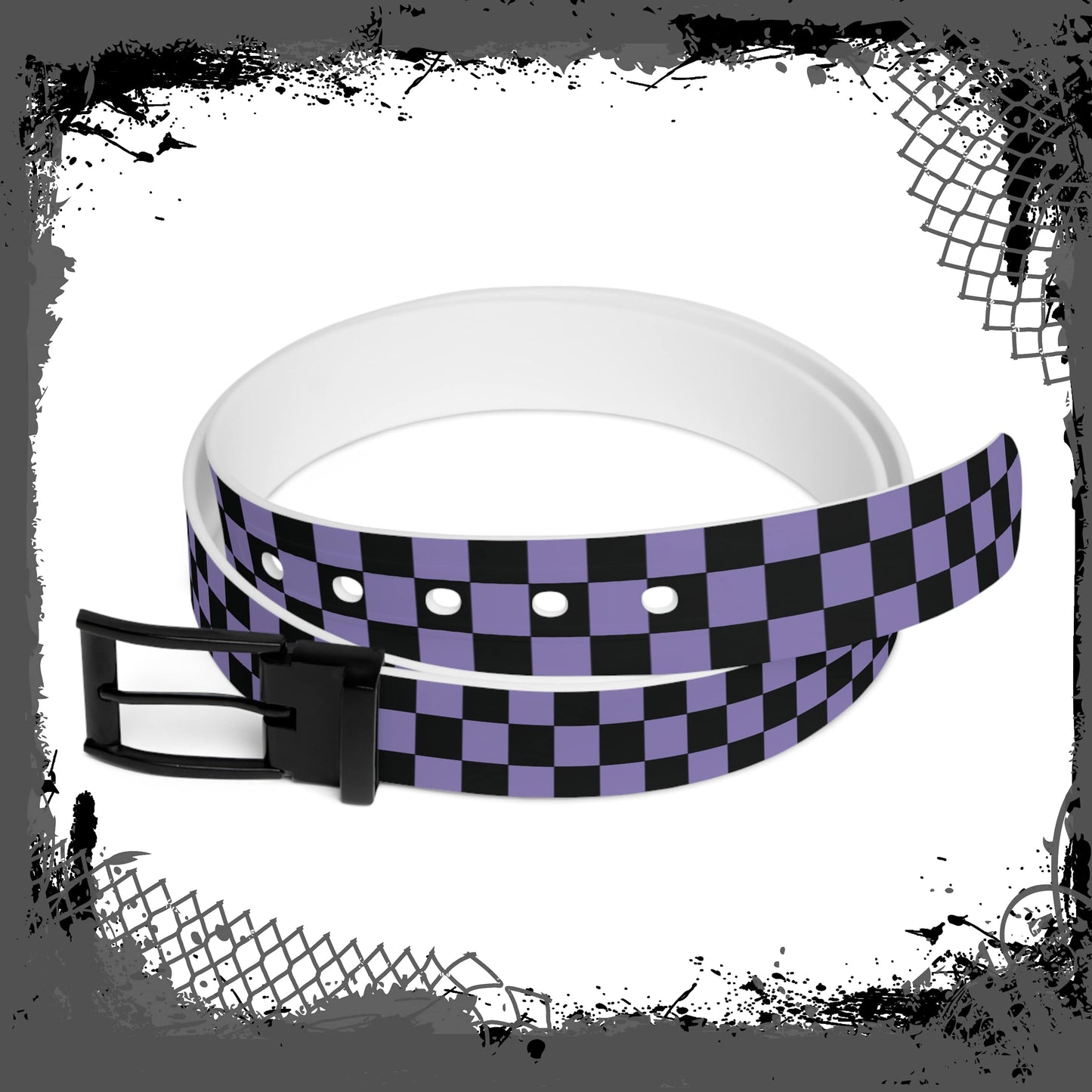 BLK/LAV Checkered Belt