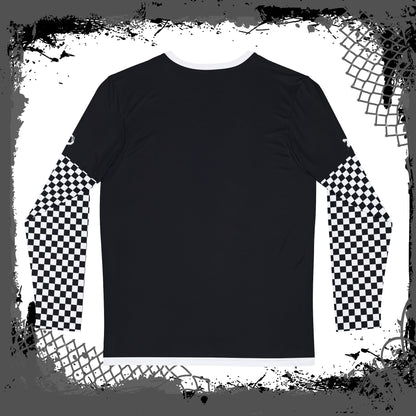 Black "Checked Out" Men's Long Sleeve Shirt