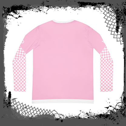 White Lines "Pink Fink" Women's Long Sleeve V-neck Shirt