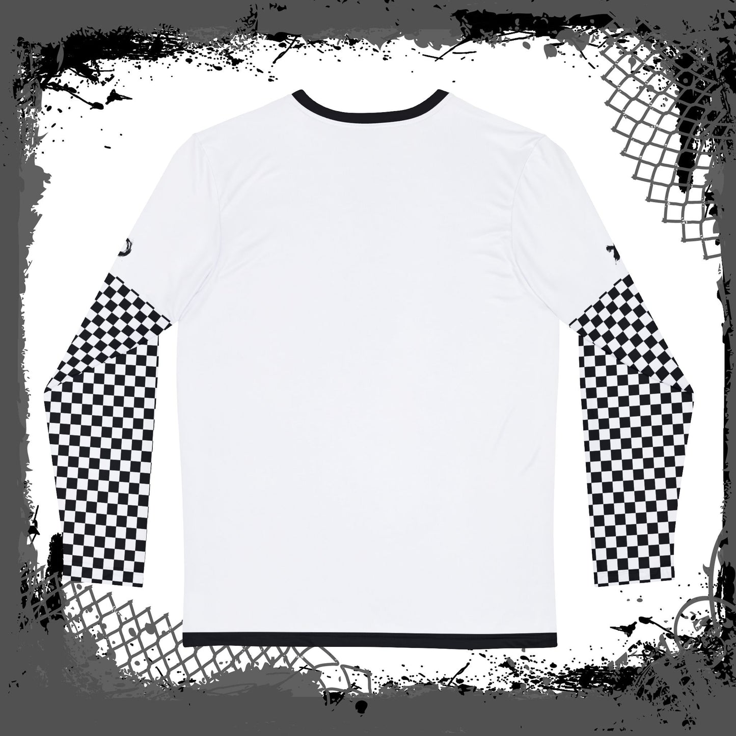 White "Checked Out" Men's Long Sleeve Shirt