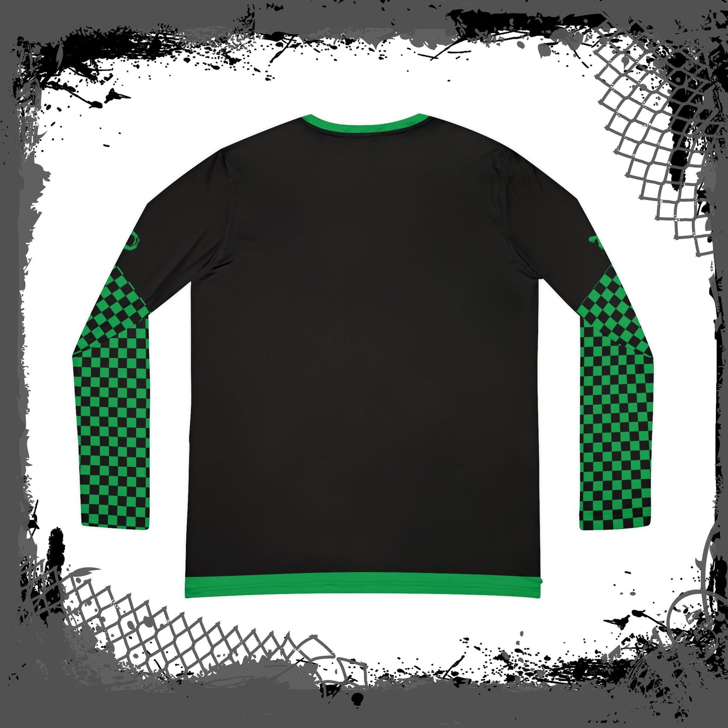 Black "Green Fiend" Women's Long Sleeve V-neck Shirt