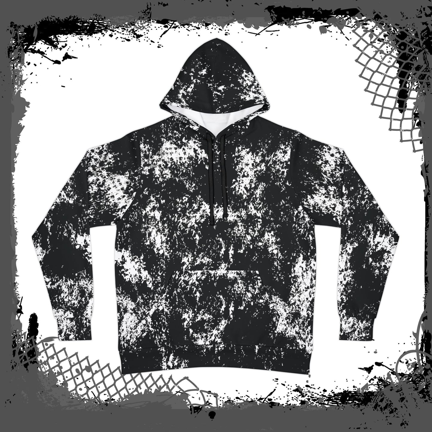 WHT/BLK Unisex "Crossed" Hoodie