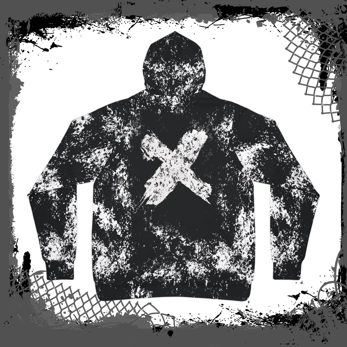 WHT/BLK Unisex "Crossed" Hoodie