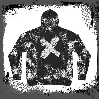 WHT/BLK Unisex "Crossed" Hoodie