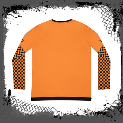 Black Roads "Orange Lozenge" Women's Long Sleeve V-neck