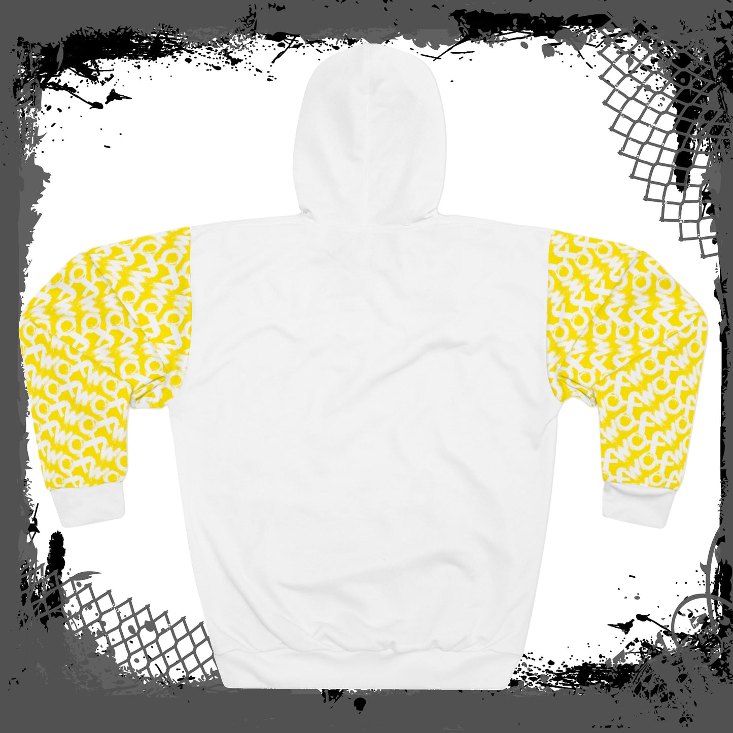 White "Yellow Ghetto" Pullover Hoodie