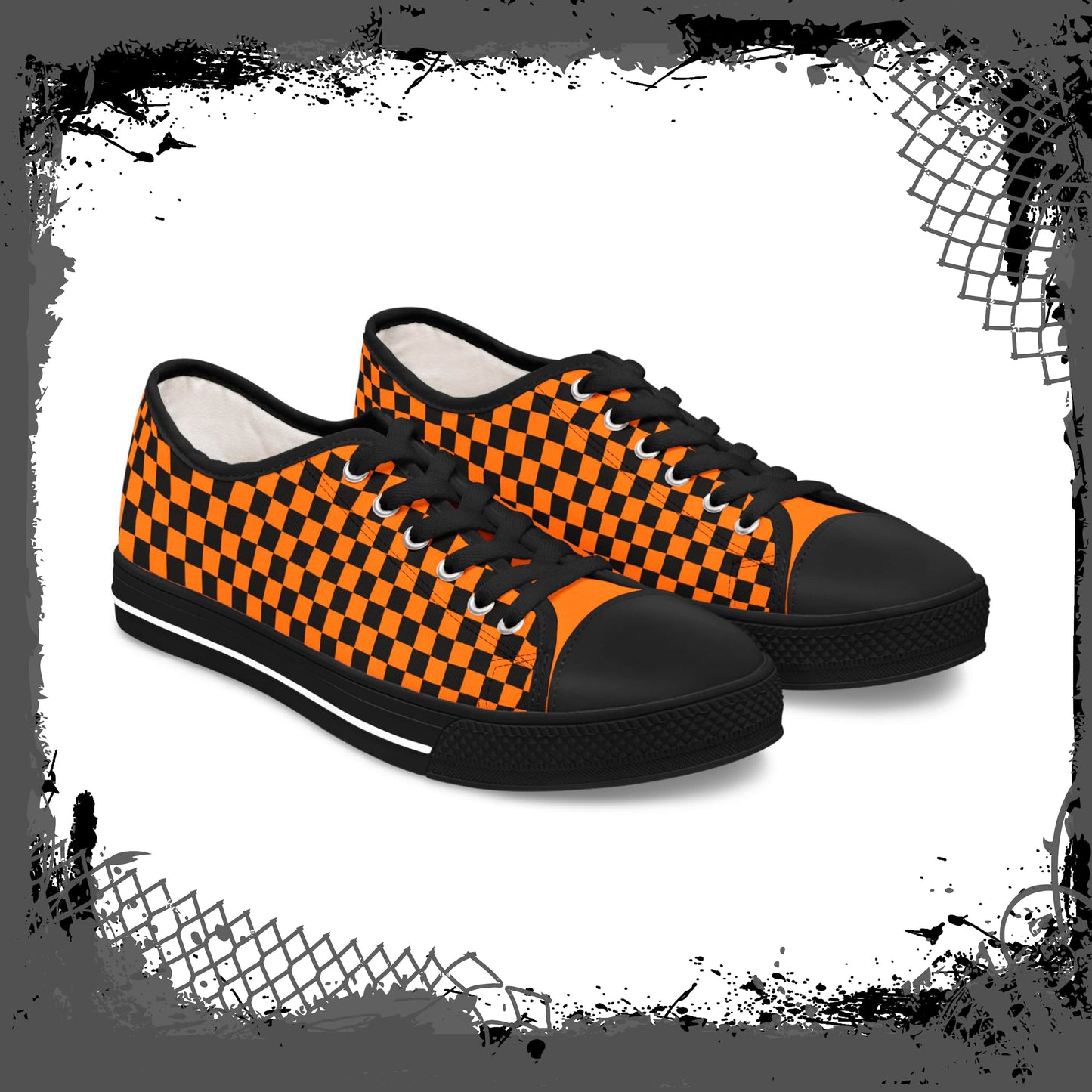 "Orange Lozenge" Women's Low Tops