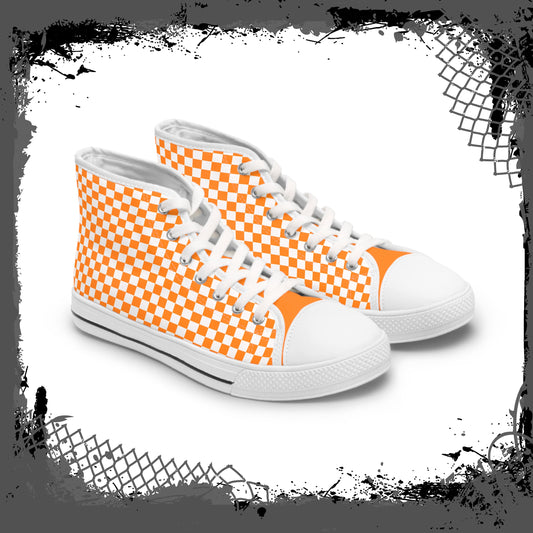 "Orange Lozenge" Women's High Tops