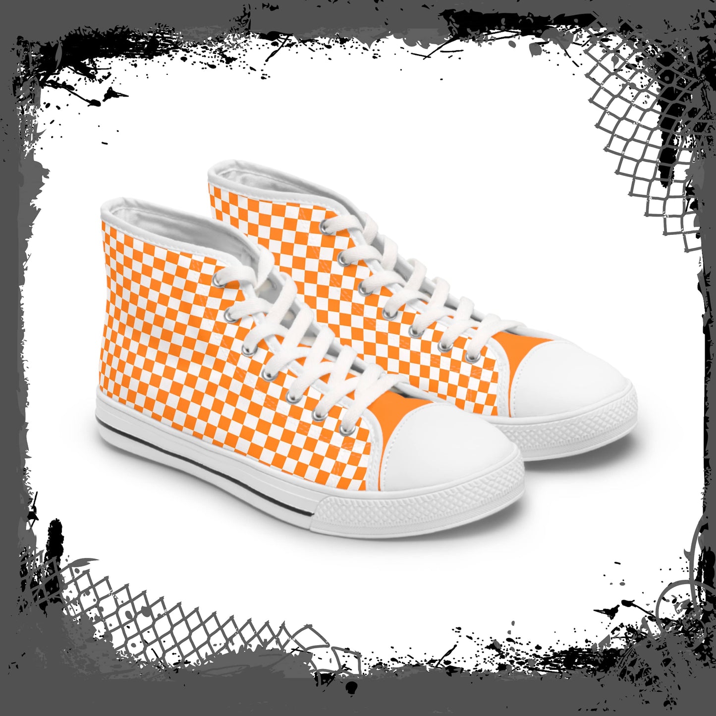 "Orange Lozenge" Men's High Tops