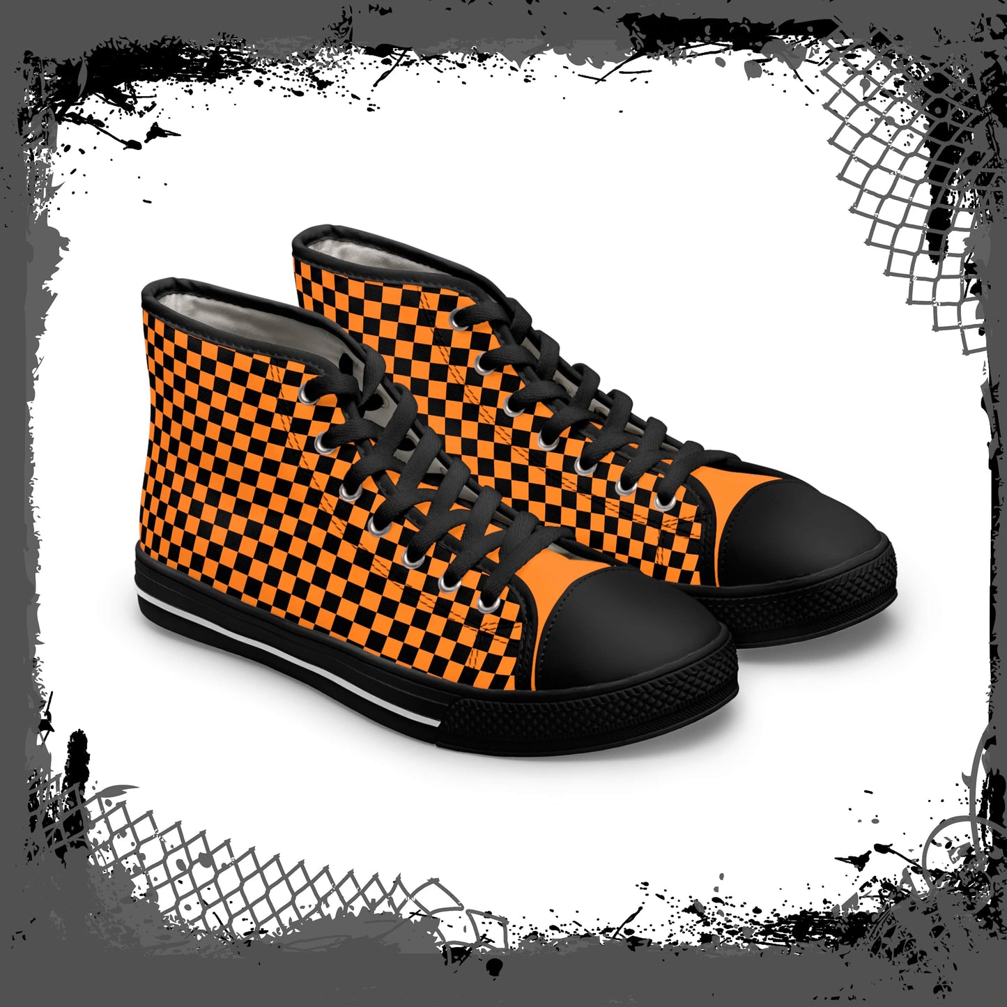 "Orange Lozenge" Men's High Tops