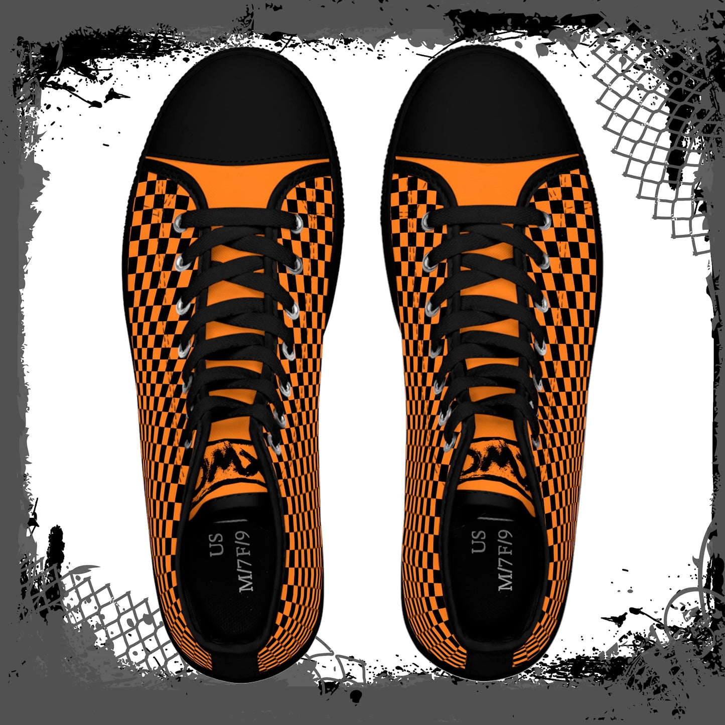 "Orange Lozenge" Men's High Tops