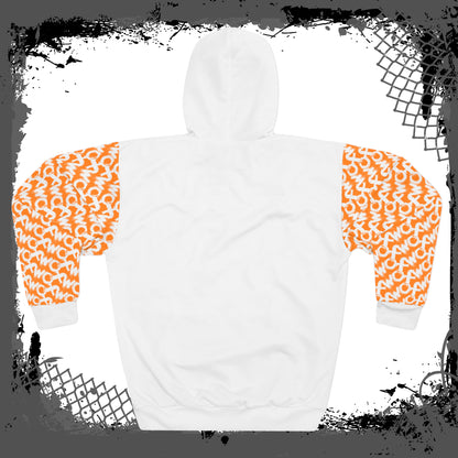 White "Orange Lozenge" Pullover Hoodie