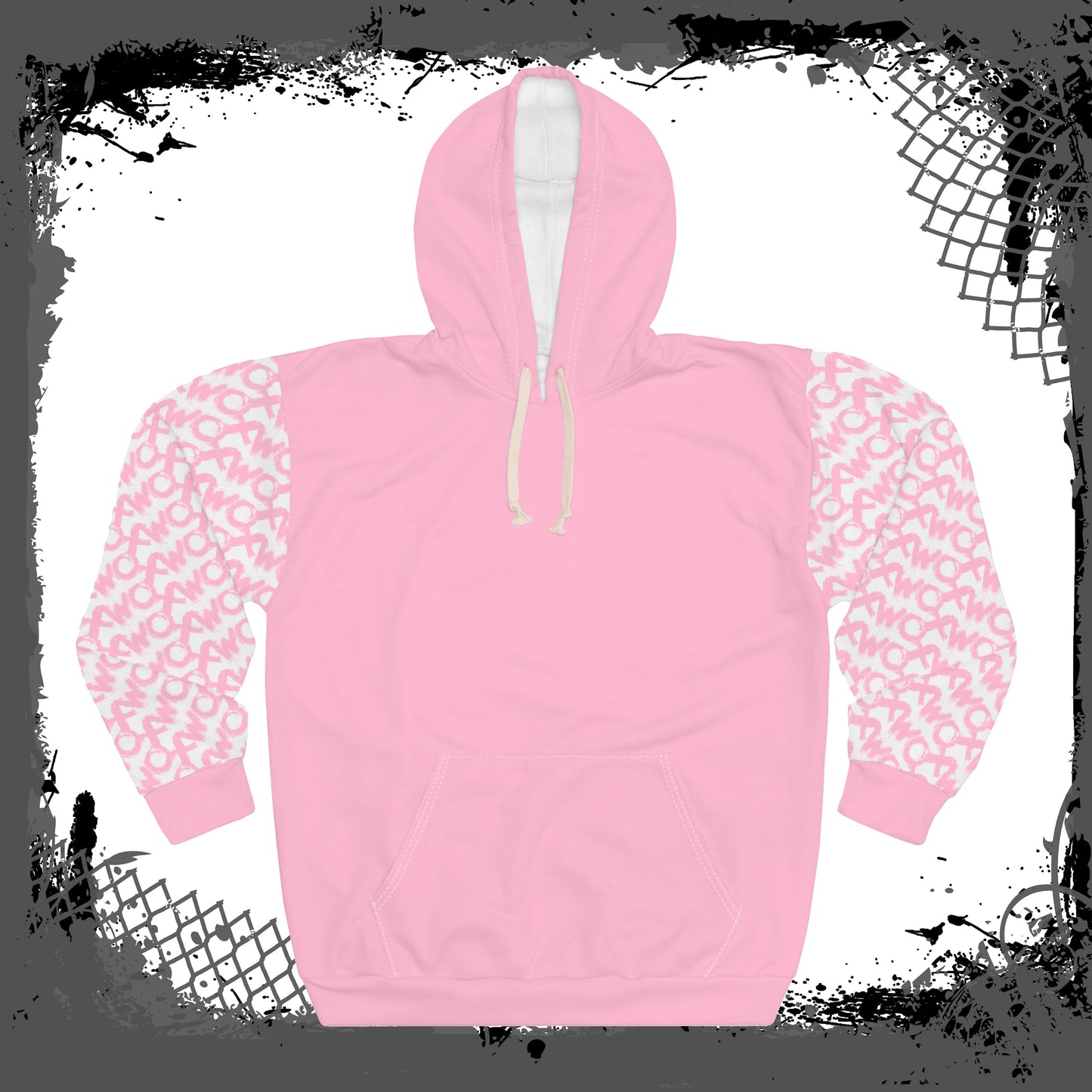 White Sleeves "Pink Fink" Unisex Pullover Hoodie