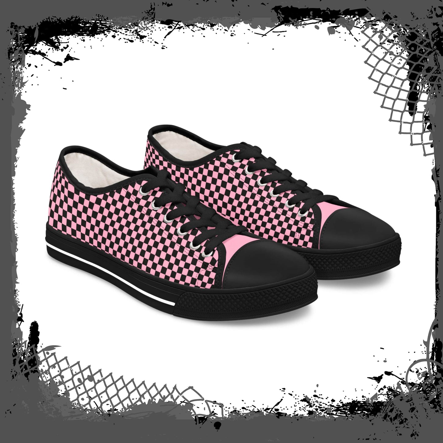 "Pink Fink" Men's Low Top Sneakers