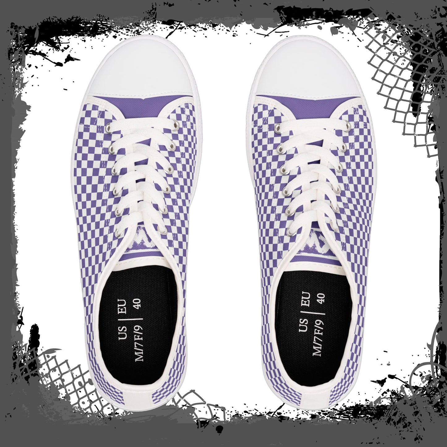 "Lavender Scavenger" Men's Low Top Sneakers