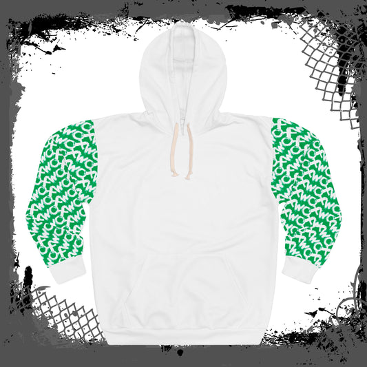 White "Green Fiend" Unisex Pullover Hoodie