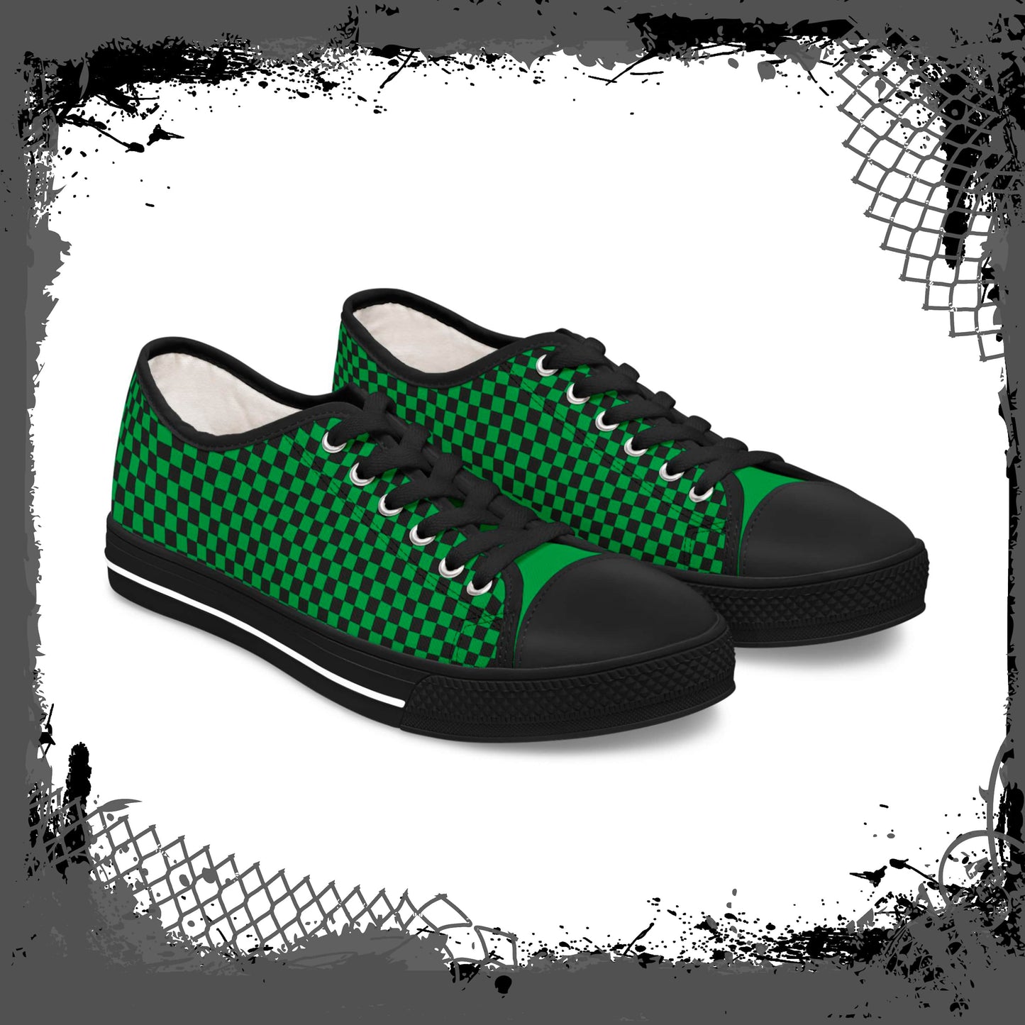 "Green Fiend" Women's Low Top Sneakers