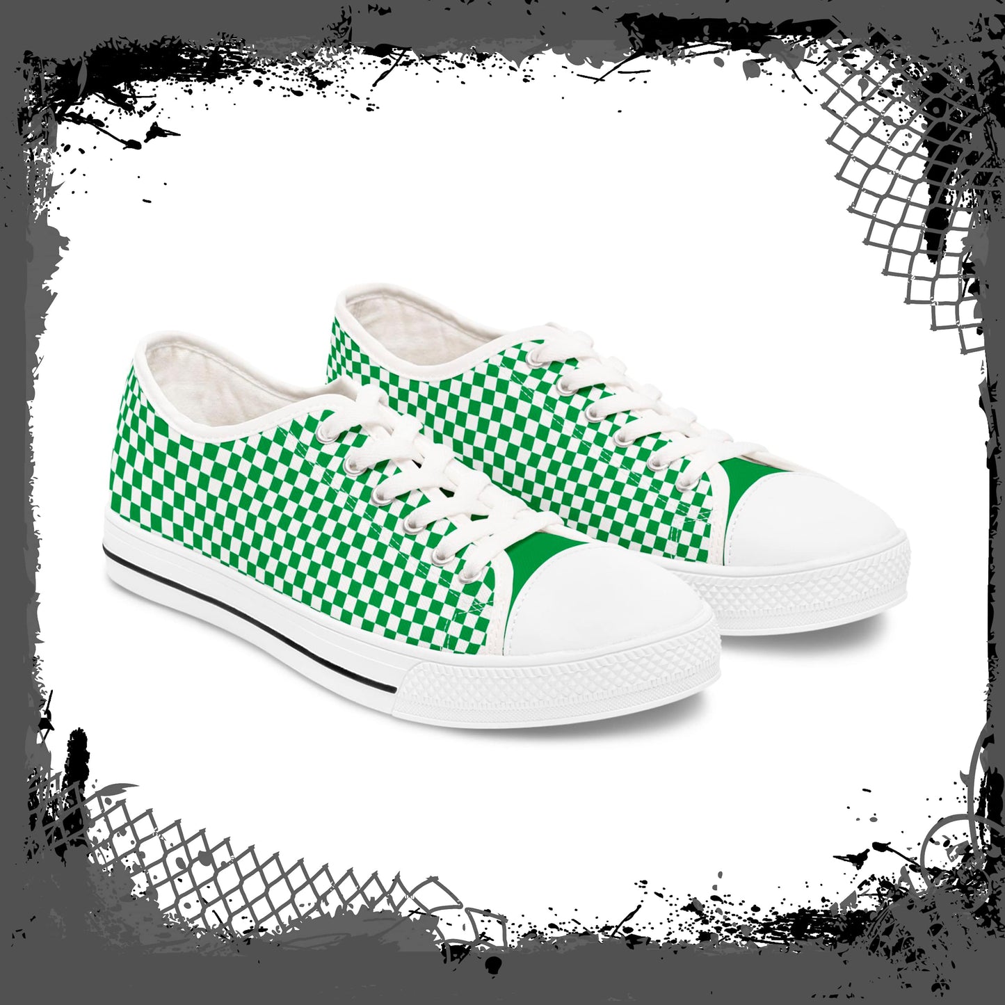 "Green Fiend" Women's Low Top Sneakers