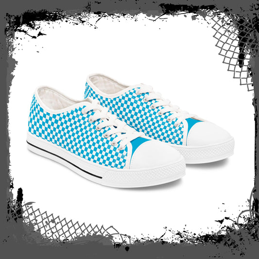 "Blue Flu" Women's Low Top Sneakers