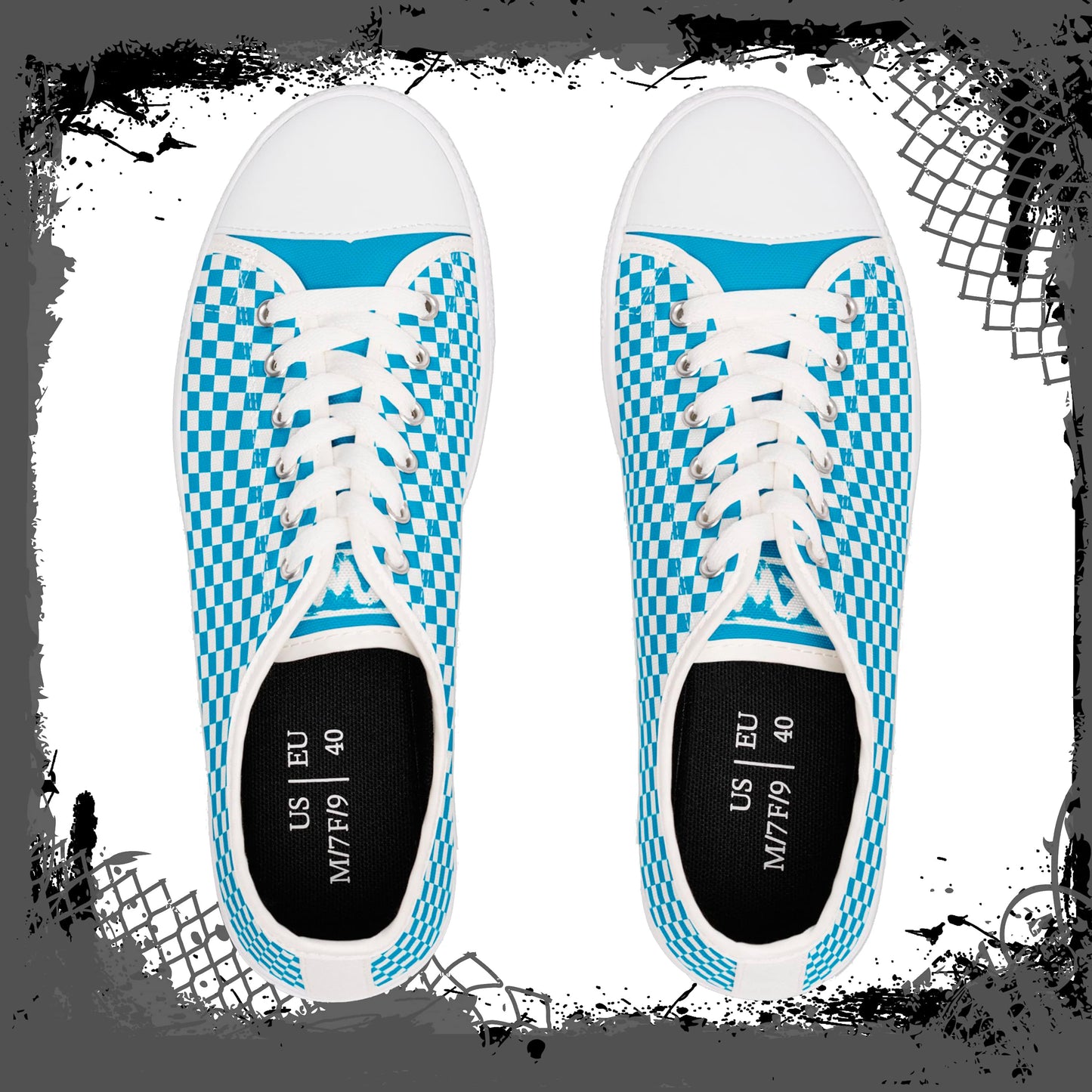 "Blue Flu" Men's Low Top Sneakers