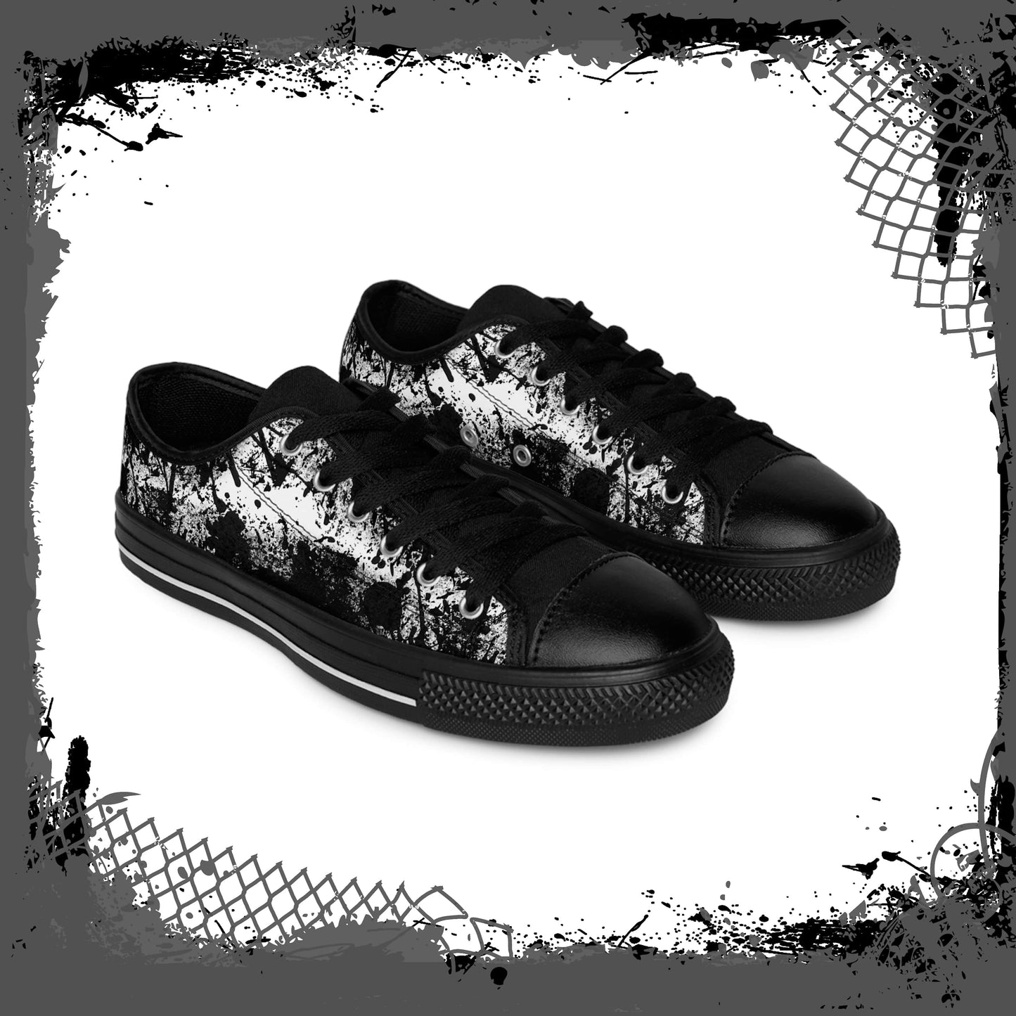 WHT/BLK Men's "Ink'd" Low-Tops