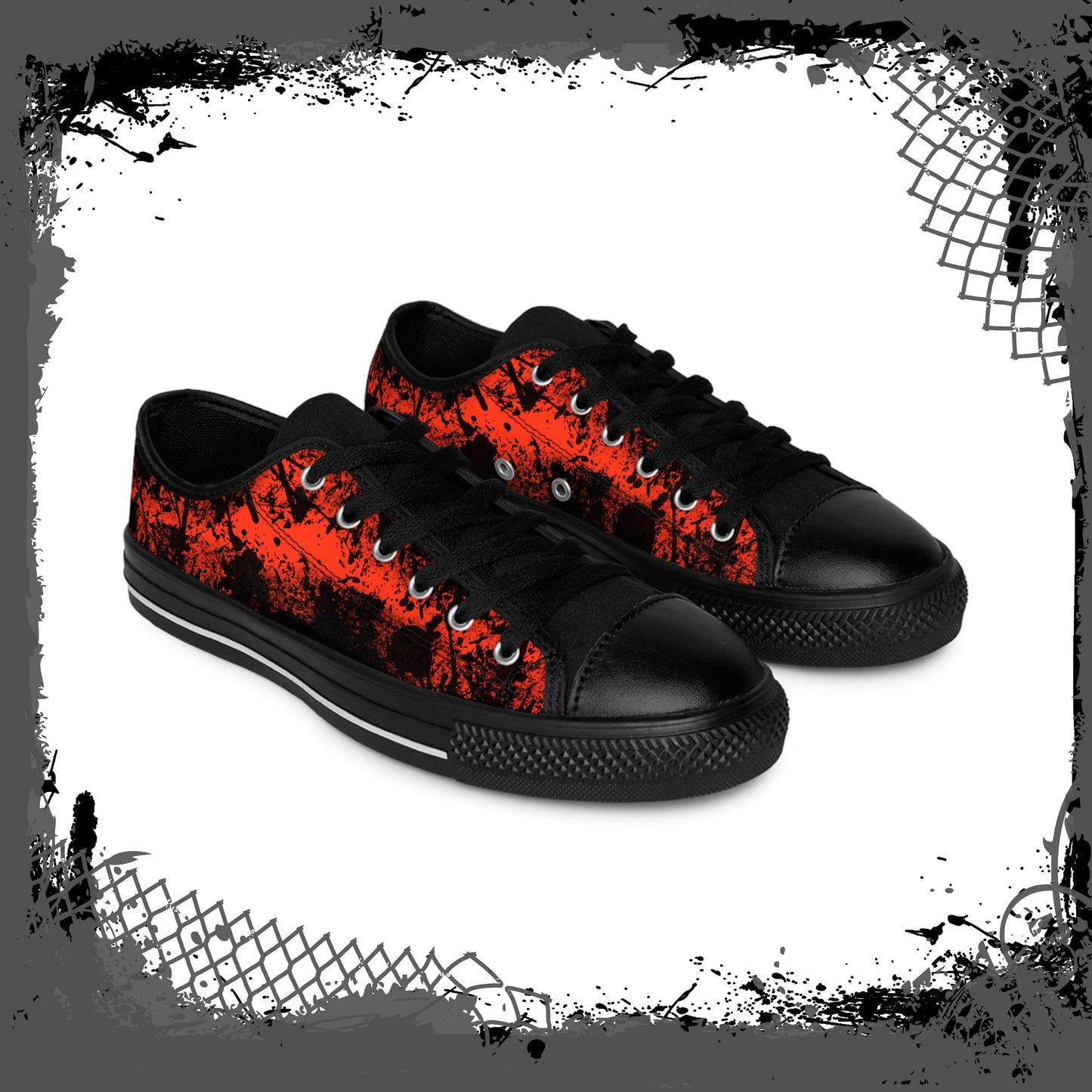 RED/BLK Women's "Ink'd" Low-Tops