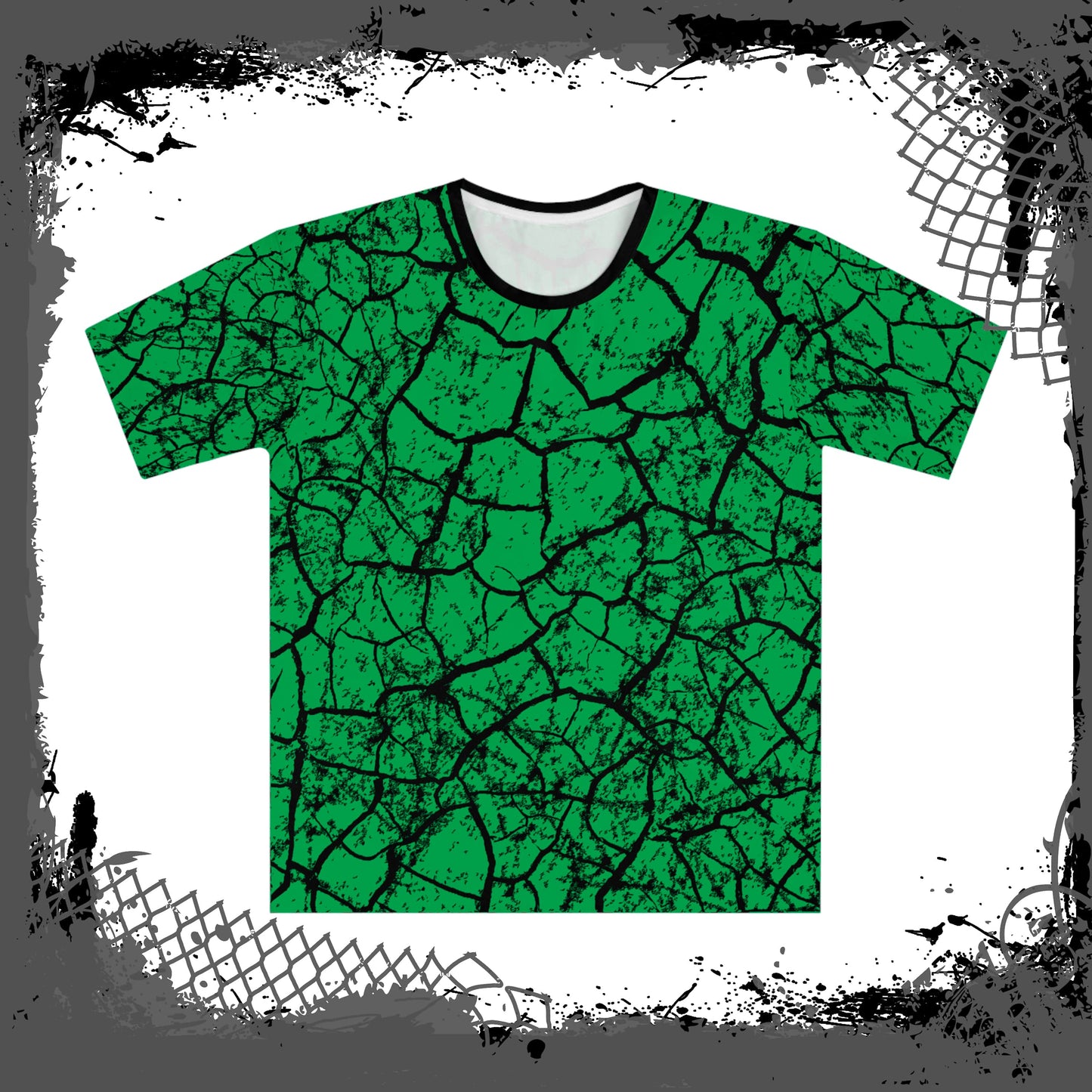 GRN/BLK Men's "Cracked" Loose Tee