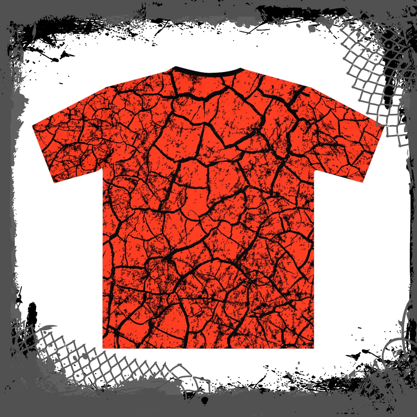 RED/BLK Men's "Cracked" Loose Tee