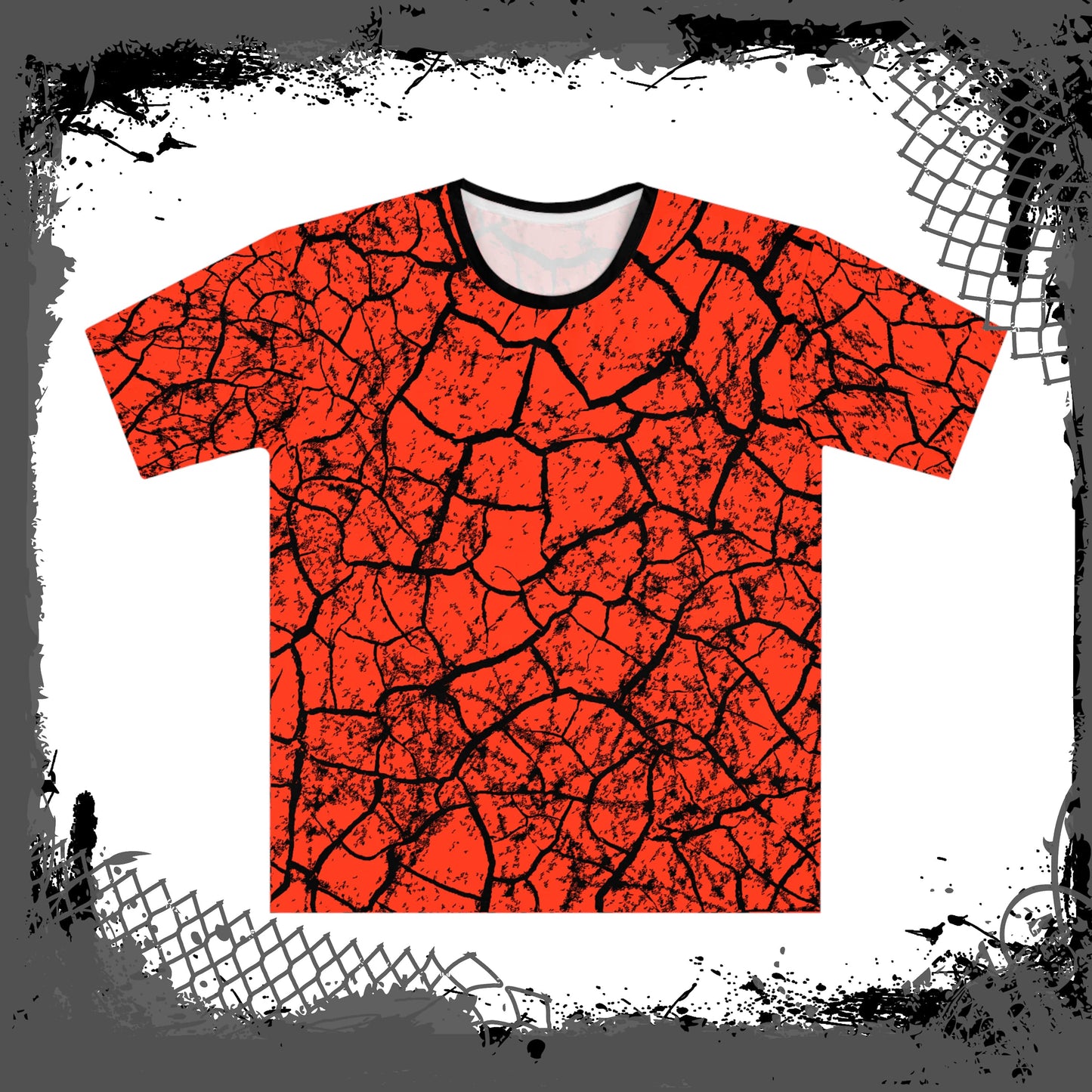 RED/BLK Men's "Cracked" Loose Tee