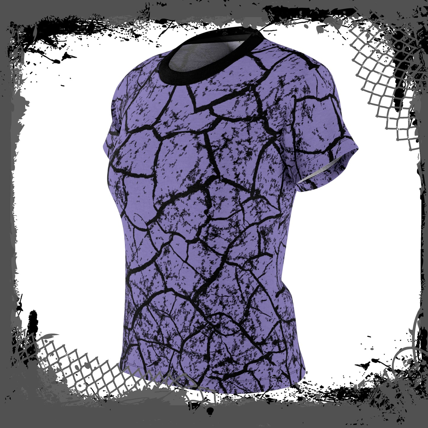 LAV/BLK Women's "Cracked" Light/Heavy Tee