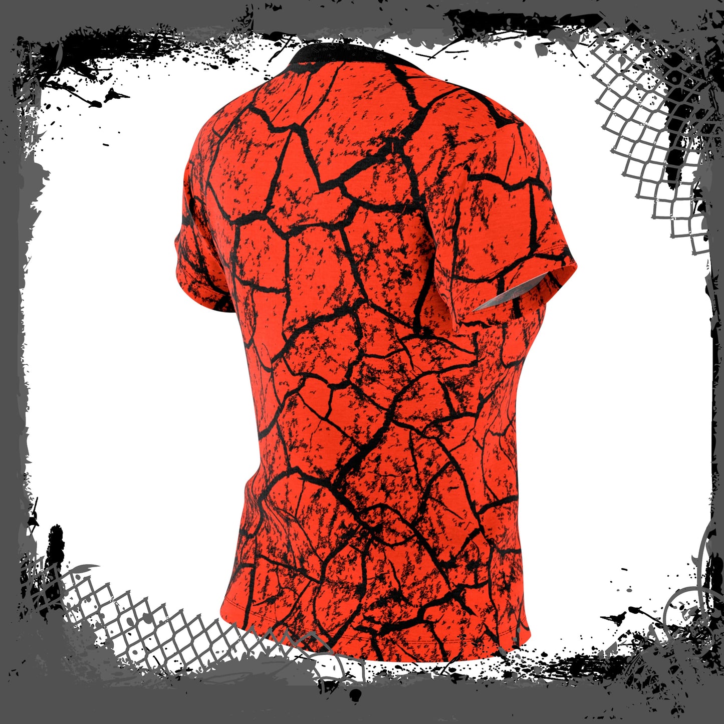 RED/BLK Women's "Cracked" Light/Heavy Tee