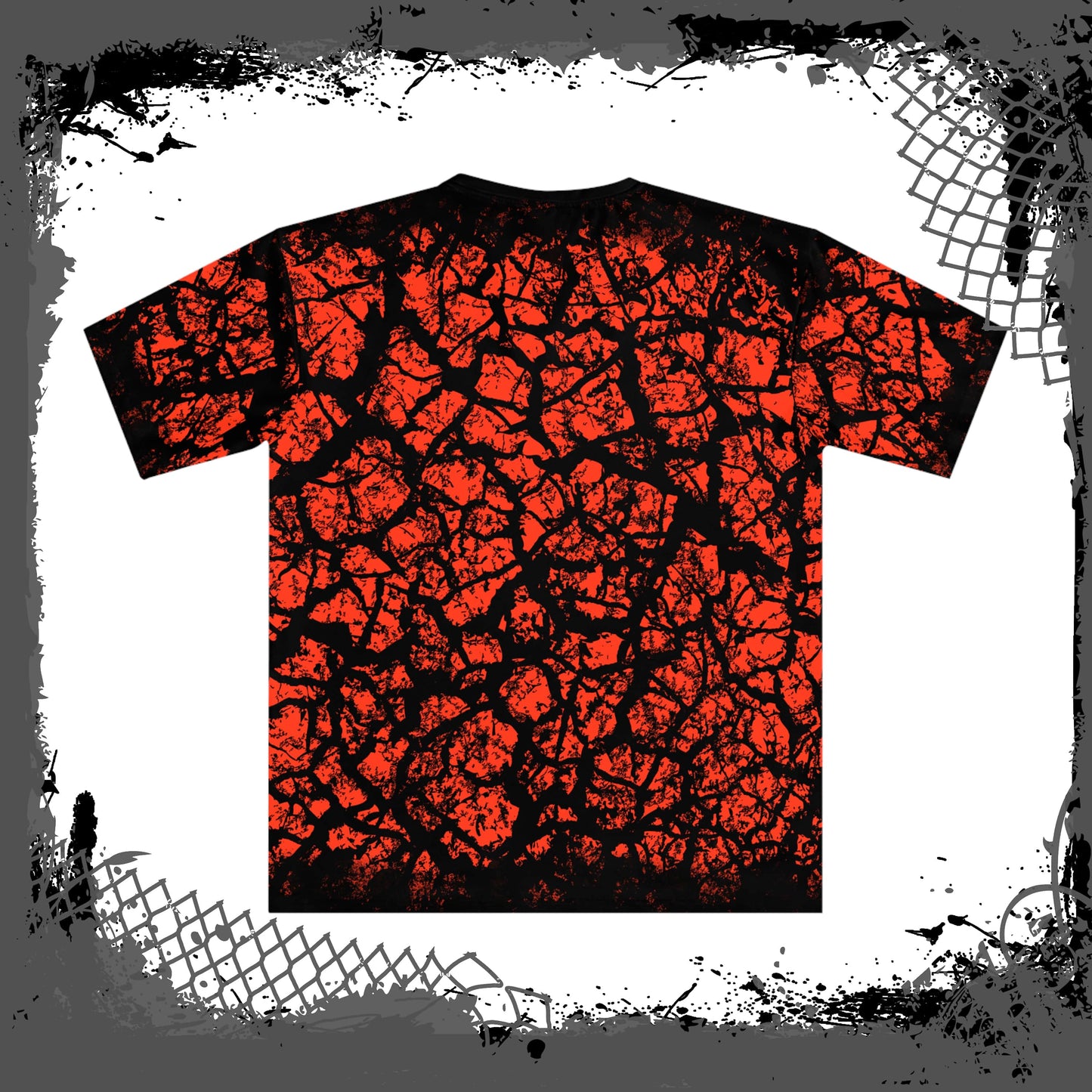 RED/BLK Men's "Frac'd" Loose Tee