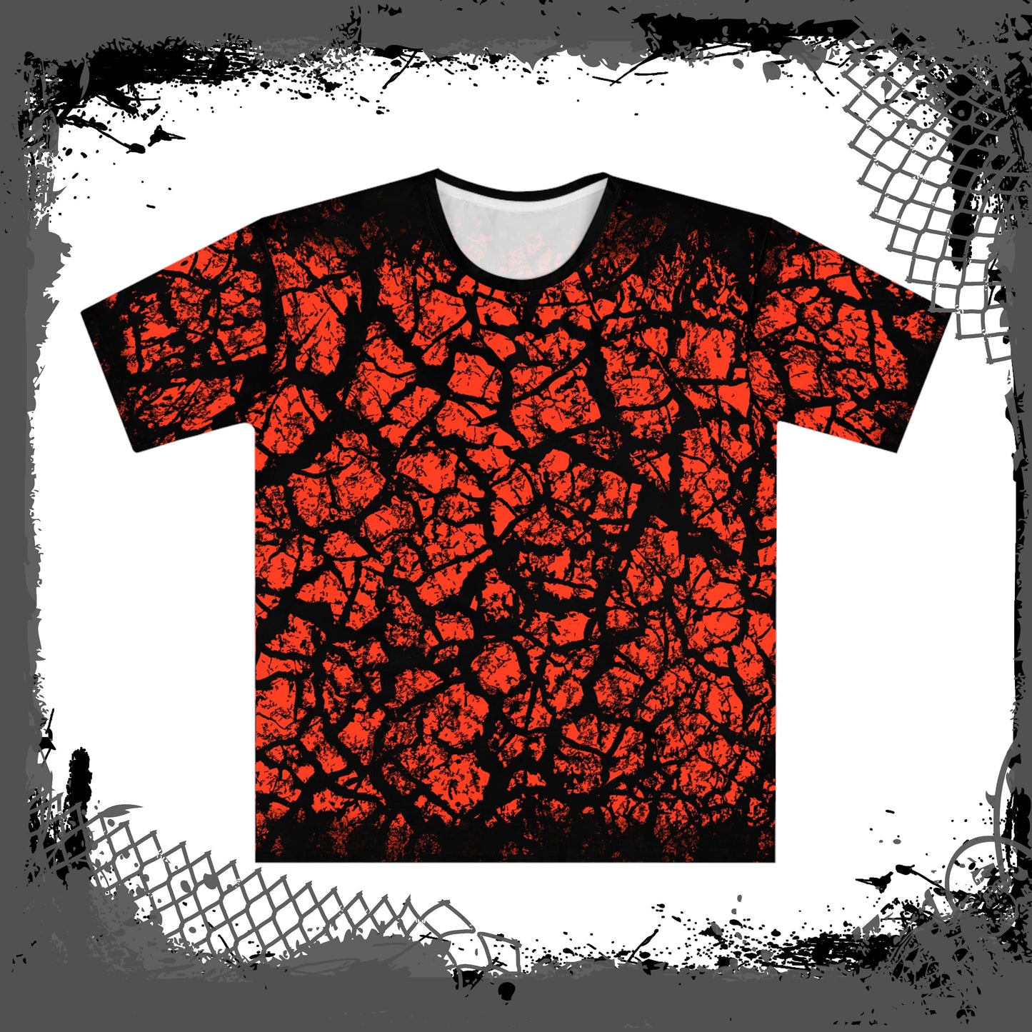 RED/BLK Men's "Frac'd" Loose Tee