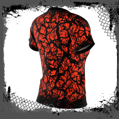 RED/BLK Women's "Frac'd" Light/Heavy Tee