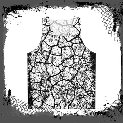 WHT/BLK Unisex "Cracked" Tank