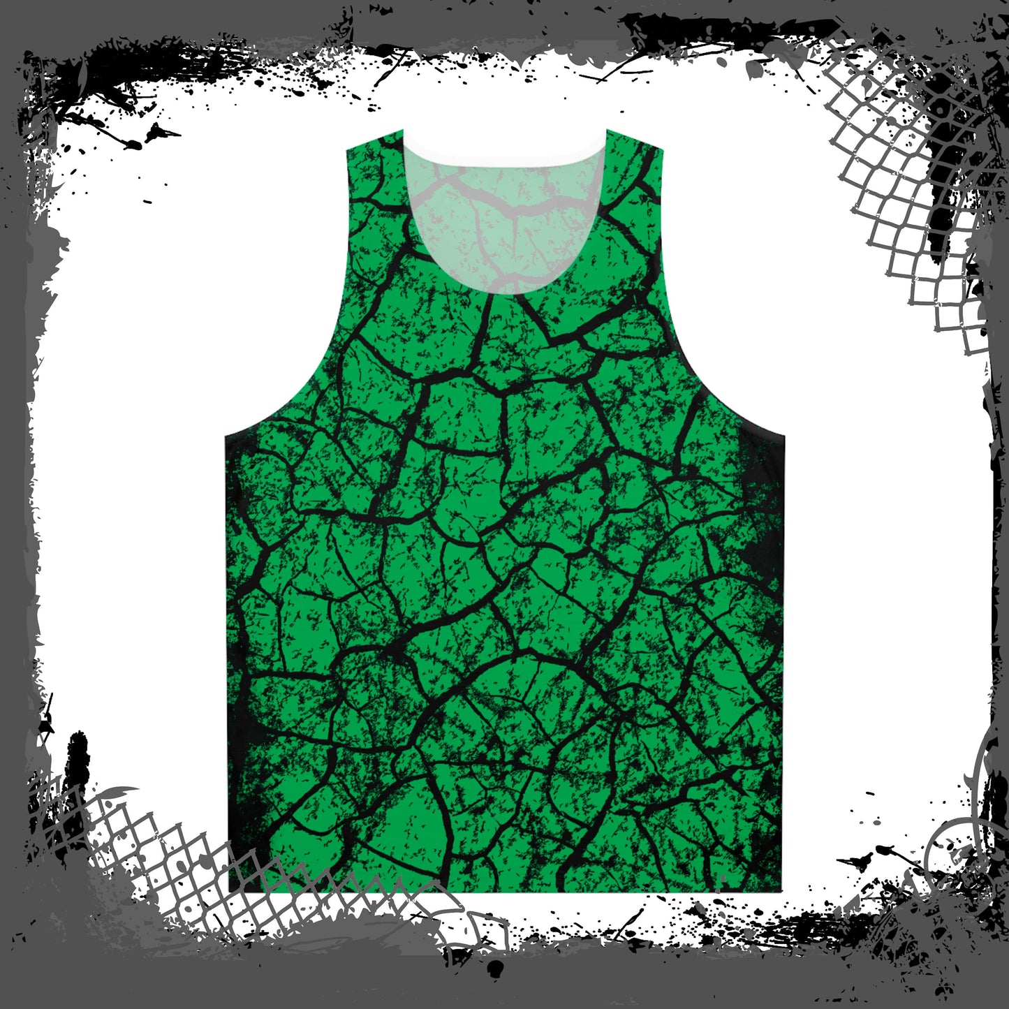 GRN/BLK Unisex "Cracked" Tank