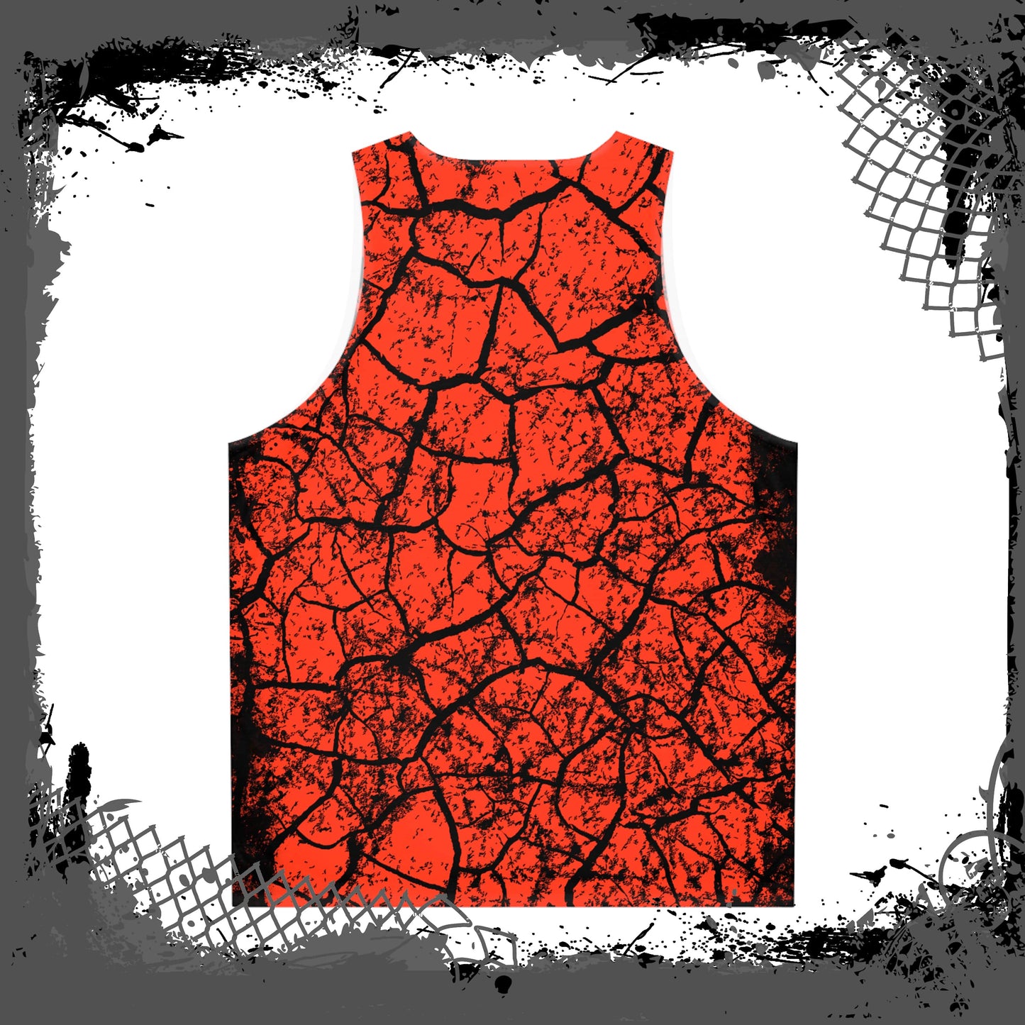 RED/BLK Unisex "Cracked" Tank