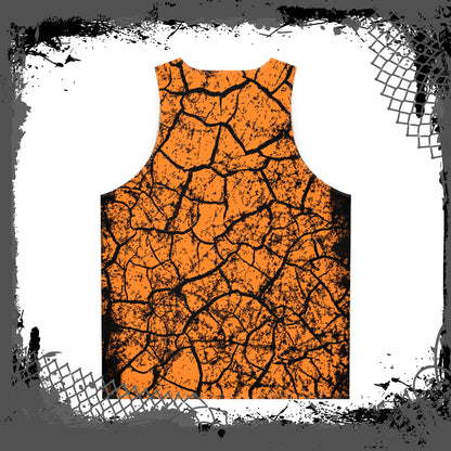 ORG/BLK Unisex "Cracked" Tank