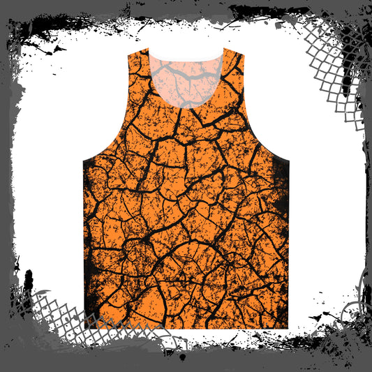 ORG/BLK Unisex "Cracked" Tank