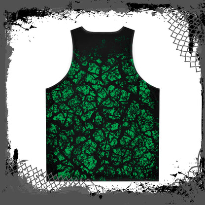 GRN/BLK Unisex "Frac'd" Tank