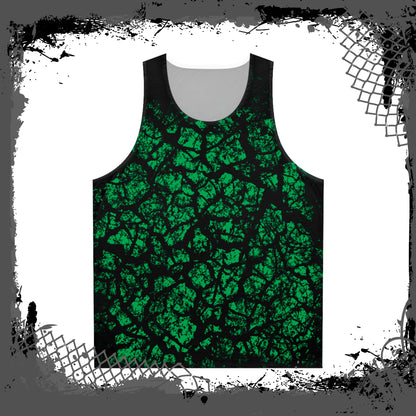 GRN/BLK Unisex "Frac'd" Tank