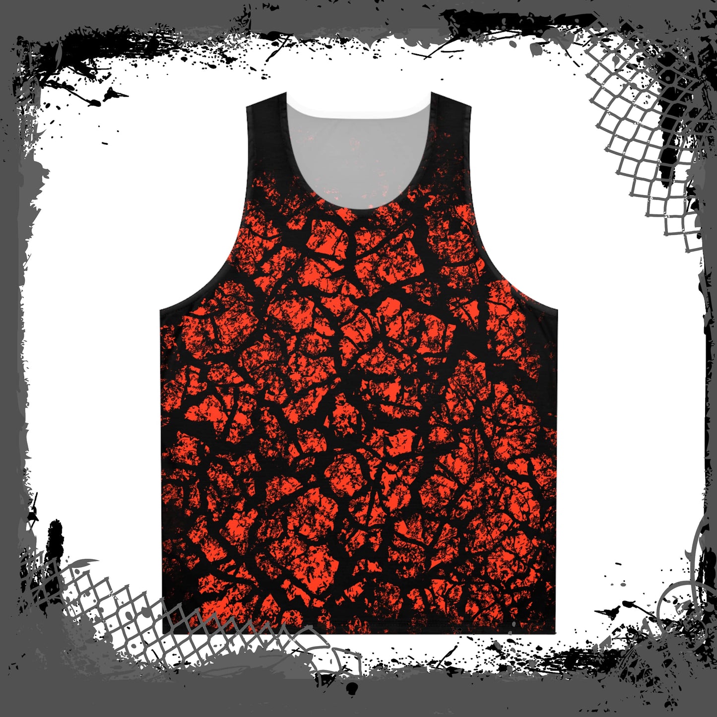 RED/BLK Unisex "Frac'd" Tank