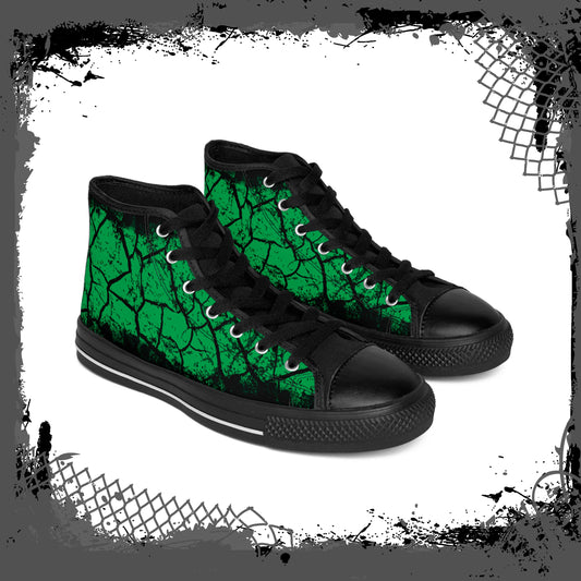 GRN/BLK Men's "Cracked" High Tops