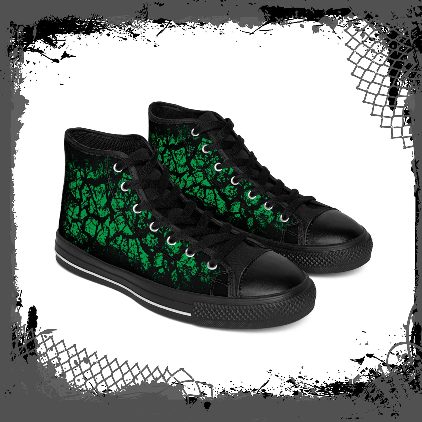 GRN/BLK Women’s "Frac'd" High tops