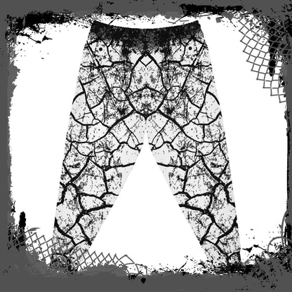 WHT/BLK Unisex "Cracked" Joggers