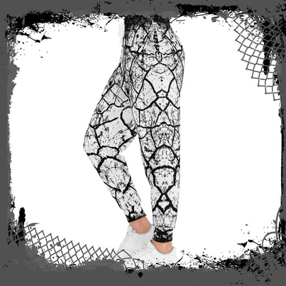 WHT/BLK Unisex "Cracked" Joggers