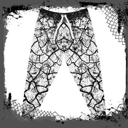 WHT/BLK Unisex "Cracked" Joggers