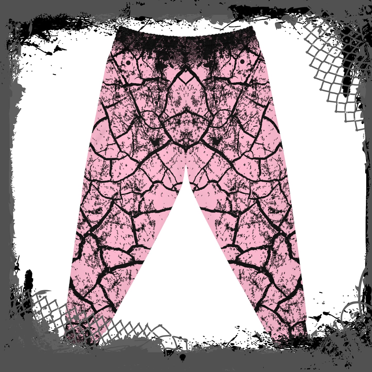 PNK/BLK Unisex "Cracked" Joggers